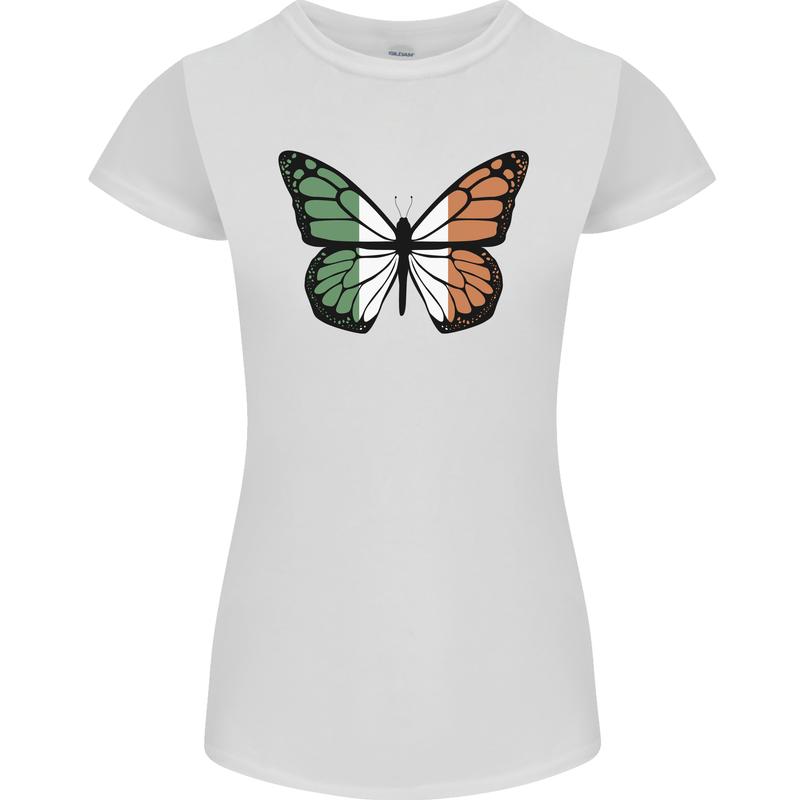 Irish Butterfly Ireland Ire Womens Petite Cut T-Shirt White