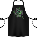 Irish Clover Funny St Patricks Day Cotton Apron 100% Organic Black