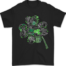 Irish Clover Funny St Patricks Day Mens T-Shirt 100% Cotton Black