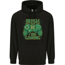 Irish I Was Gaming St Patricks Day Funny Gamer Childrens Kids Hoodie Black