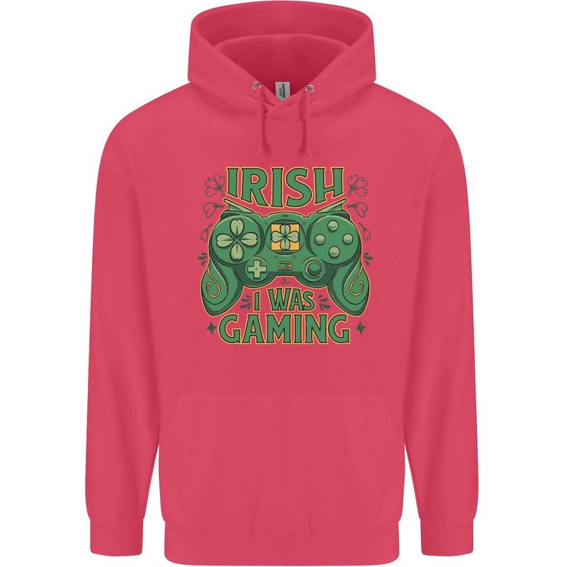 Irish I Was Gaming St Patricks Day Funny Gamer Childrens Kids Hoodie Heliconia