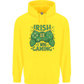 Irish I Was Gaming St Patricks Day Funny Gamer Childrens Kids Hoodie Yellow