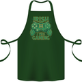 Irish I Was Gaming St Patricks Day Funny Gamer Cotton Apron 100% Organic Forest Green