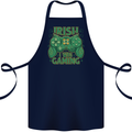 Irish I Was Gaming St Patricks Day Funny Gamer Cotton Apron 100% Organic Navy Blue