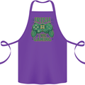 Irish I Was Gaming St Patricks Day Funny Gamer Cotton Apron 100% Organic Purple