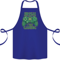 Irish I Was Gaming St Patricks Day Funny Gamer Cotton Apron 100% Organic Royal Blue