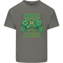 Irish I Was Gaming St Patricks Day Funny Gamer Kids T-Shirt Childrens Charcoal