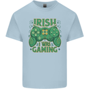 Irish I Was Gaming St Patricks Day Funny Gamer Kids T-Shirt Childrens Light Blue