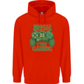 Irish I Was Gaming St Patricks Day Funny Gamer Mens 80% Cotton Hoodie Bright Red
