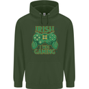 Irish I Was Gaming St Patricks Day Funny Gamer Mens 80% Cotton Hoodie Forest Green