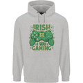 Irish I Was Gaming St Patricks Day Funny Gamer Mens 80% Cotton Hoodie Sports Grey