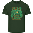 Irish I Was Gaming St Patricks Day Funny Gamer Mens Cotton T-Shirt Tee Top Forest Green