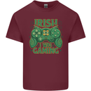 Irish I Was Gaming St Patricks Day Funny Gamer Mens Cotton T-Shirt Tee Top Maroon