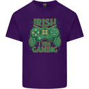 Irish I Was Gaming St Patricks Day Funny Gamer Mens Cotton T-Shirt Tee Top Purple