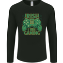 Irish I Was Gaming St Patricks Day Funny Gamer Mens Long Sleeve T-Shirt Black