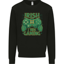 Irish I Was Gaming St Patricks Day Funny Gamer Mens Sweatshirt Jumper Black
