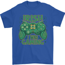 Irish I Was Gaming St Patricks Day Funny Gamer Mens T-Shirt 100% Cotton Royal Blue