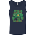Irish I Was Gaming St Patricks Day Funny Gamer Mens Vest Tank Top Navy Blue