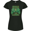 Irish I Was Gaming St Patricks Day Funny Gamer Womens Petite Cut T-Shirt Black