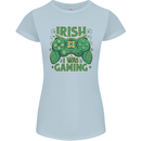 Irish I Was Gaming St Patricks Day Funny Gamer Womens Petite Cut T-Shirt Light Blue