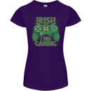 Irish I Was Gaming St Patricks Day Funny Gamer Womens Petite Cut T-Shirt Purple