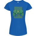 Irish I Was Gaming St Patricks Day Funny Gamer Womens Petite Cut T-Shirt Royal Blue