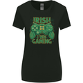 Irish I Was Gaming St Patricks Day Funny Gamer Womens Wider Cut T-Shirt Black