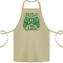 Irish I Was Gaming St Patricks Day Gamer Cotton Apron 100% Organic Khaki