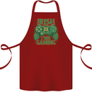 Irish I Was Gaming St Patricks Day Gamer Cotton Apron 100% Organic Maroon