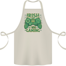 Irish I Was Gaming St Patricks Day Gamer Cotton Apron 100% Organic Natural