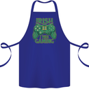 Irish I Was Gaming St Patricks Day Gamer Cotton Apron 100% Organic Royal Blue