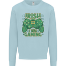 Irish I Was Gaming St Patricks Day Gamer Kids Sweatshirt Jumper Light Blue