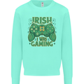 Irish I Was Gaming St Patricks Day Gamer Kids Sweatshirt Jumper Peppermint