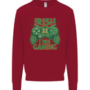 Irish I Was Gaming St Patricks Day Gamer Kids Sweatshirt Jumper Red