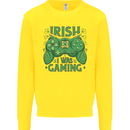 Irish I Was Gaming St Patricks Day Gamer Kids Sweatshirt Jumper Yellow
