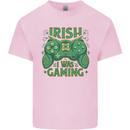 Irish I Was Gaming St Patricks Day Gamer Kids T-Shirt Childrens Light Pink