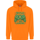 Irish I Was Gaming St Patricks Day Gamer Mens 80% Cotton Hoodie Orange
