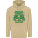 Irish I Was Gaming St Patricks Day Gamer Mens 80% Cotton Hoodie Sand