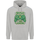 Irish I Was Gaming St Patricks Day Gamer Mens 80% Cotton Hoodie Sports Grey