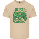 Irish I Was Gaming St Patricks Day Gamer Mens Cotton T-Shirt Tee Top Sand