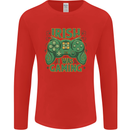 Irish I Was Gaming St Patricks Day Gamer Mens Long Sleeve T-Shirt Red