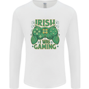 Irish I Was Gaming St Patricks Day Gamer Mens Long Sleeve T-Shirt White