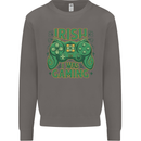 Irish I Was Gaming St Patricks Day Gamer Mens Sweatshirt Jumper Charcoal
