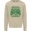 Irish I Was Gaming St Patricks Day Gamer Mens Sweatshirt Jumper Sand
