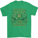 Irish I Was Gaming St Patricks Day Gamer Mens T-Shirt 100% Cotton Irish Green