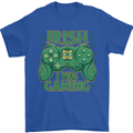 Irish I Was Gaming St Patricks Day Gamer Mens T-Shirt 100% Cotton Royal Blue