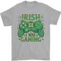 Irish I Was Gaming St Patricks Day Gamer Mens T-Shirt 100% Cotton Sports Grey