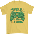 Irish I Was Gaming St Patricks Day Gamer Mens T-Shirt 100% Cotton Yellow