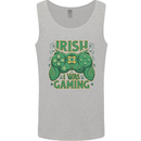 Irish I Was Gaming St Patricks Day Gamer Mens Vest Tank Top Sports Grey