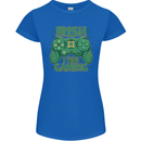 Irish I Was Gaming St Patricks Day Gamer Womens Petite Cut T-Shirt Royal Blue